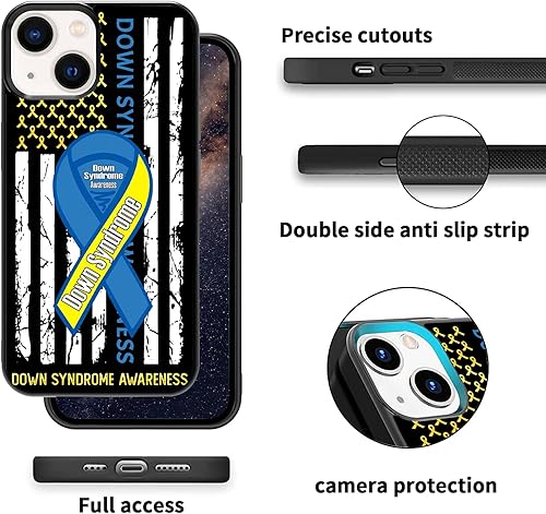 Miniatura 4 de America Flag Down Syndrome Ribbon Down Syndrome Awareness Funda para iPhone 16 16E 15 14 13 12 11 Pro Max S25 S24 S23 S22 S21 FE Ultra Plus Note 20