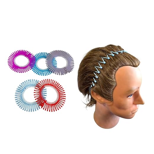 Kit 5 Tiara Bell para cabelo colorido penteados infantil