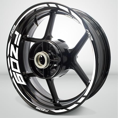 Yamaha fz09 motocicleta Llanta Para Rueda Accesorio Pegatina, Blanco satinado