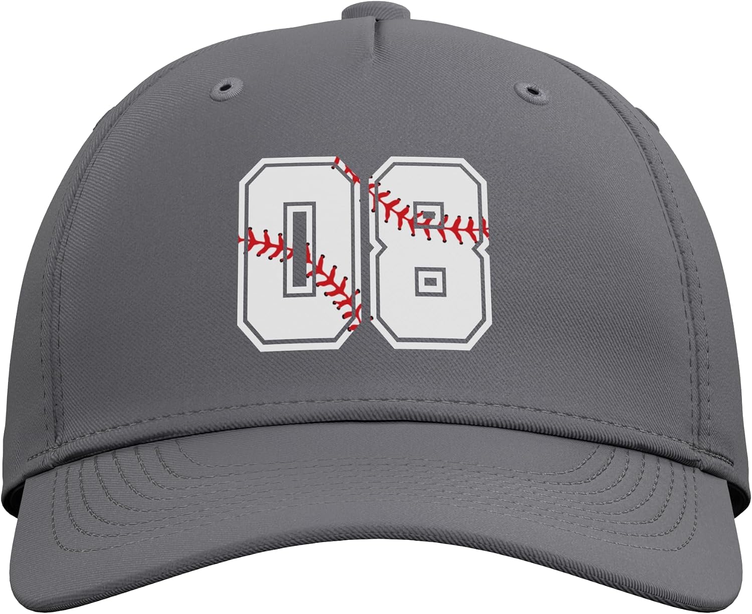 Baseball Player #08 Jersey Back No 08 Sports Pit Ball Adjustable Baseball Hat image 2