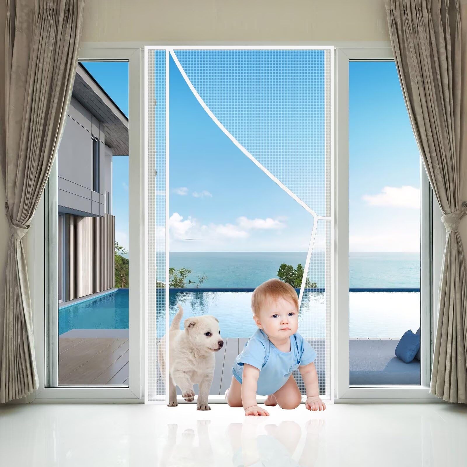 Fenetre Magnetique Rideau 170 X 175 Cm, Moustiquaire Porte