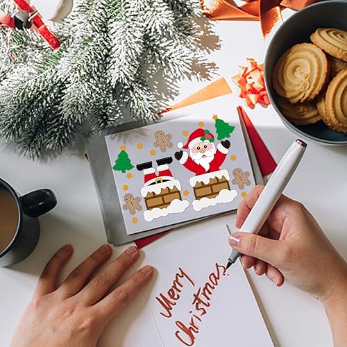 Miniatura 4 de GLOBLELAND Juego de 22 troqueles de corte de Papá Noel para bricolaje, álbumes de recortes, de metal, para chimenea, troquelados, plantillas para