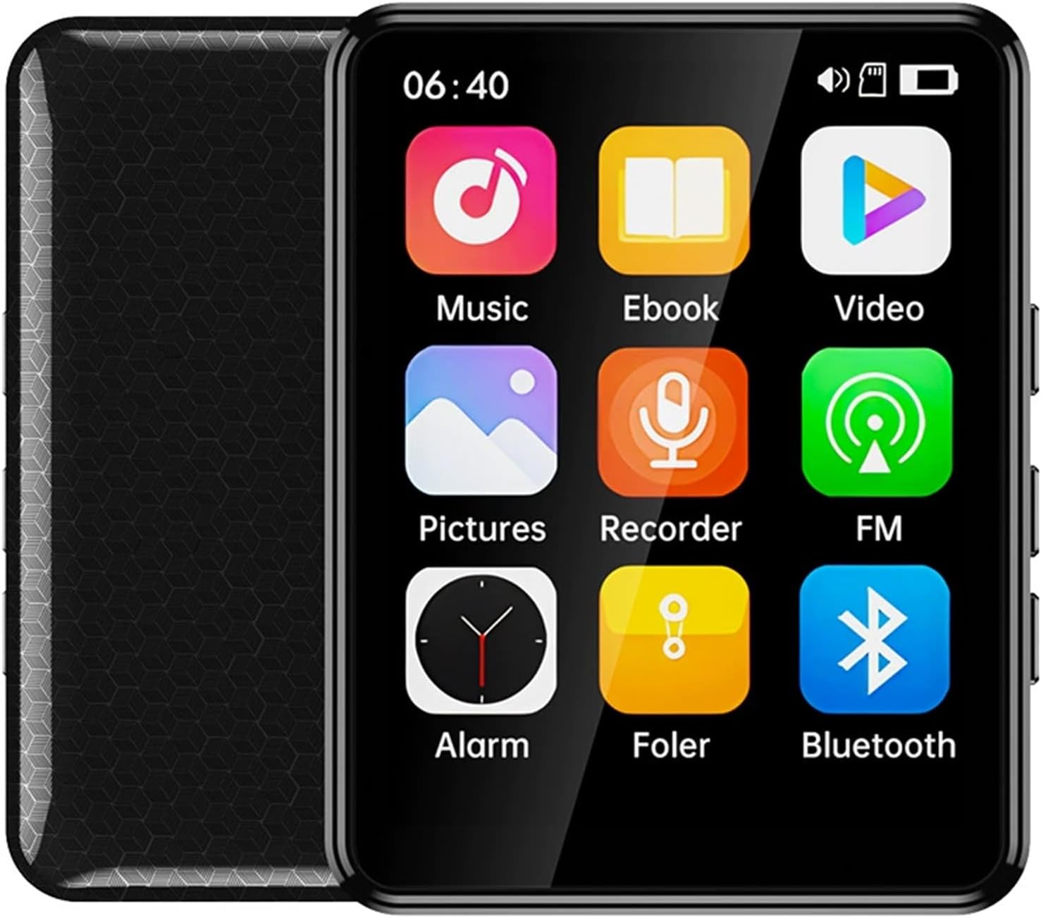 Walkmans Fully s-enabled With Bluetooth Pairing For Travel Enthusiasts Music Player With Bluetooth No Harsh Sounds Portable Music Player Usb, Black, 16GB