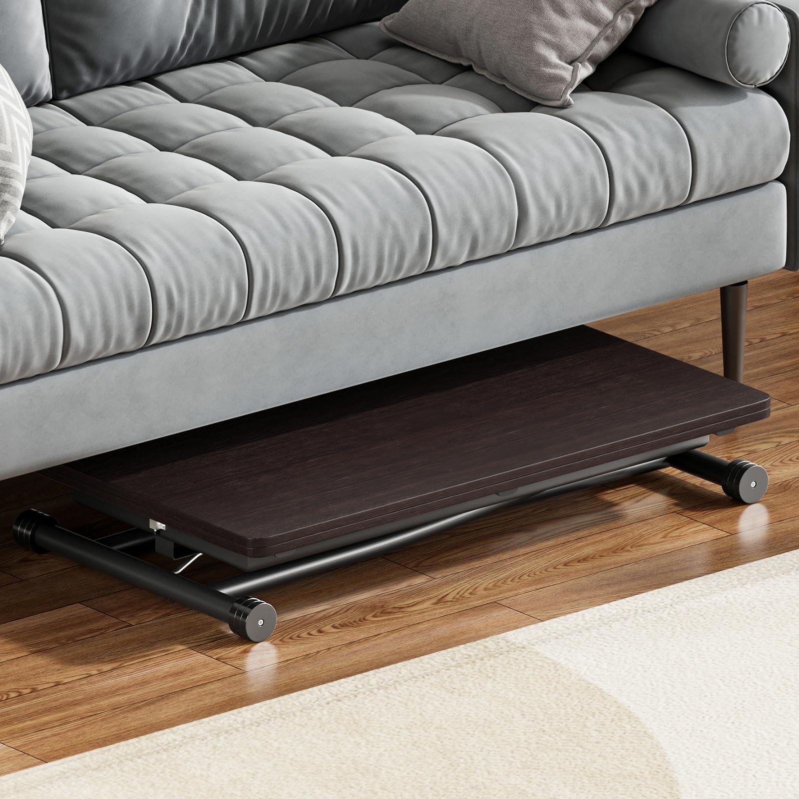 Aufklappbarer und ausziehbarer Tisch, funktionaler Couchtisch für die Küche, Schwarznuss-Esstisch für Wohnzimmer und Salon, Schreibtisch, geeignet für kleine Esszimmer, Wohnzimmer, Küche