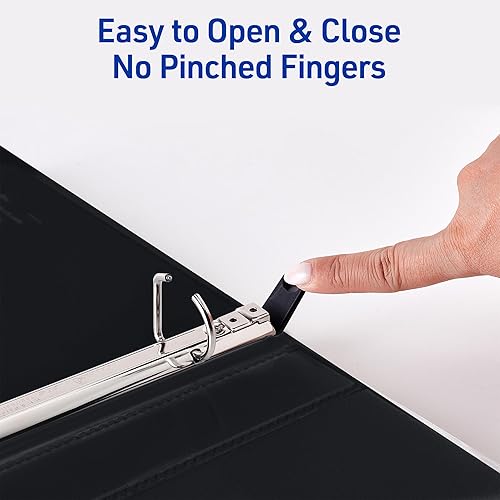 Miniatura 3 de Avery Carpeta de 3 anillos resistentes con 3 anillas inclinadas de un solo toque de 1 pulgada, capacidad para 250 hojas, bisagra DuraHinge, lomo de