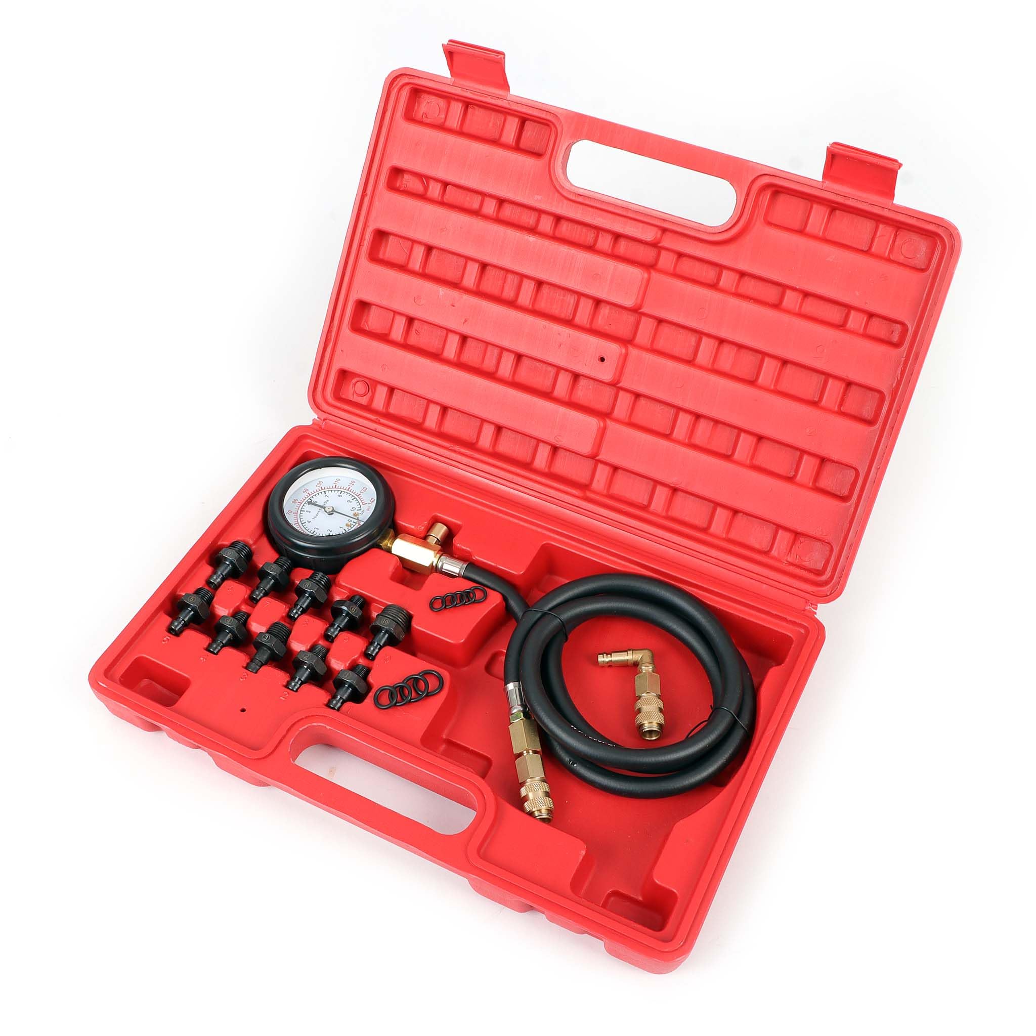 Wiltec Tester per Pressione Olio Motore Auto Set da 12 Pezzi misuratore Pressione Olio
