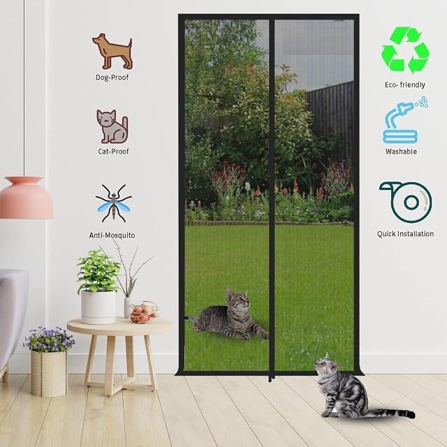 Foto 6 de 7 de Ventana/Puerta 90x210cm Malla De Malla Resistente A Mascotas