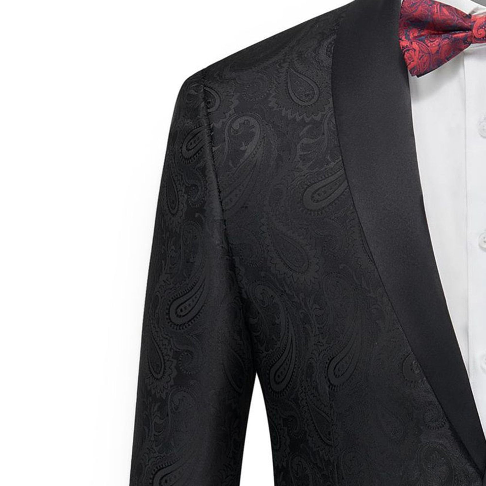 Costume châle à revers en jacquard pour homme, coupe ajustée, manteau de sport, smoking floral pour dîner, bal de fin d'année, mariage