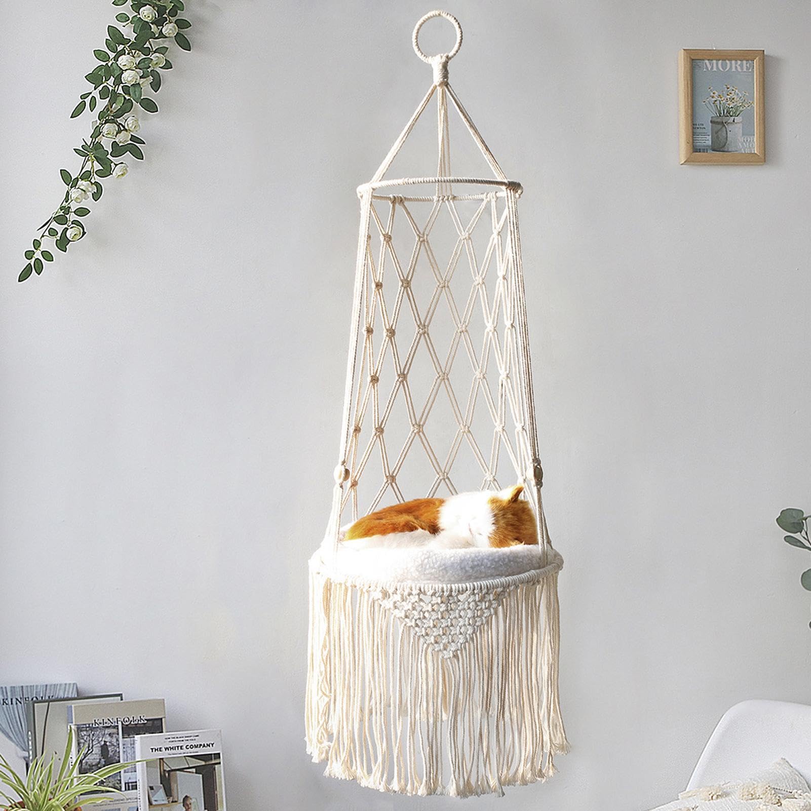 Cuccia per gatti macramè – altalena da appendere per gatti e finestre, amaca per gatti in tessuto | Amaca per gatti da appendere al soffitto con, regali per animali domestici, amaca, a