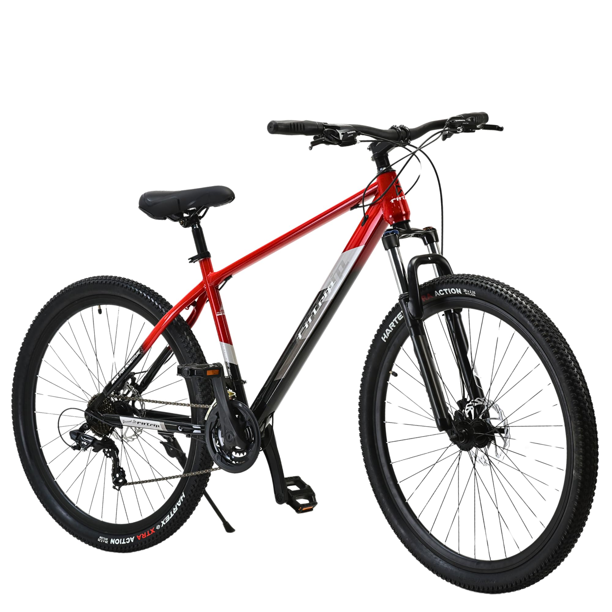 FitTrip Dominator 29 Inch MTB Cycle for Men | 21 SPD Shimano Gearset | Zoom Masera Suspension | Jak 7 Dual Disk Brakes | Dual Tone Paintjob with Crystals | Unisex (Rouge Red)-image-10