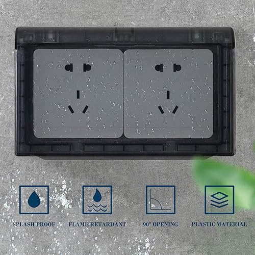 Miniatura 9 de Prueba Rv Breaker Box Cubierta de enchufe de estilo pegajoso Cubierta de doble posición Enchufe de pared Placa frontal Panel Caja Protector de caja
