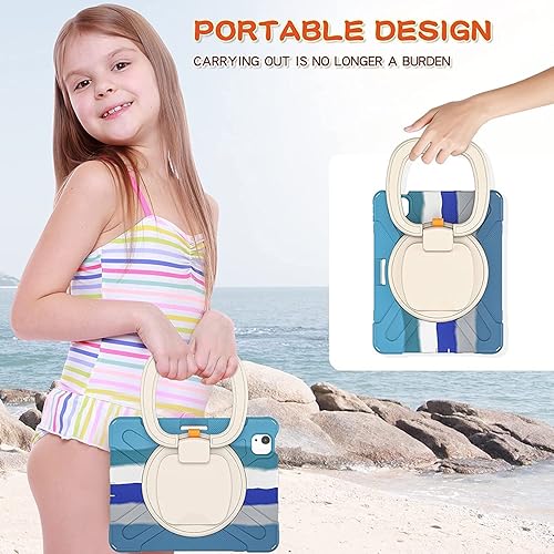 Vista 34 de Funda para iPad (A16) de 11 pulgadas 2025, Aslo para iPad 10 de 10.9 pulgadas 2022, funda resistente a prueba de golpes, soporte giratorio, soporte