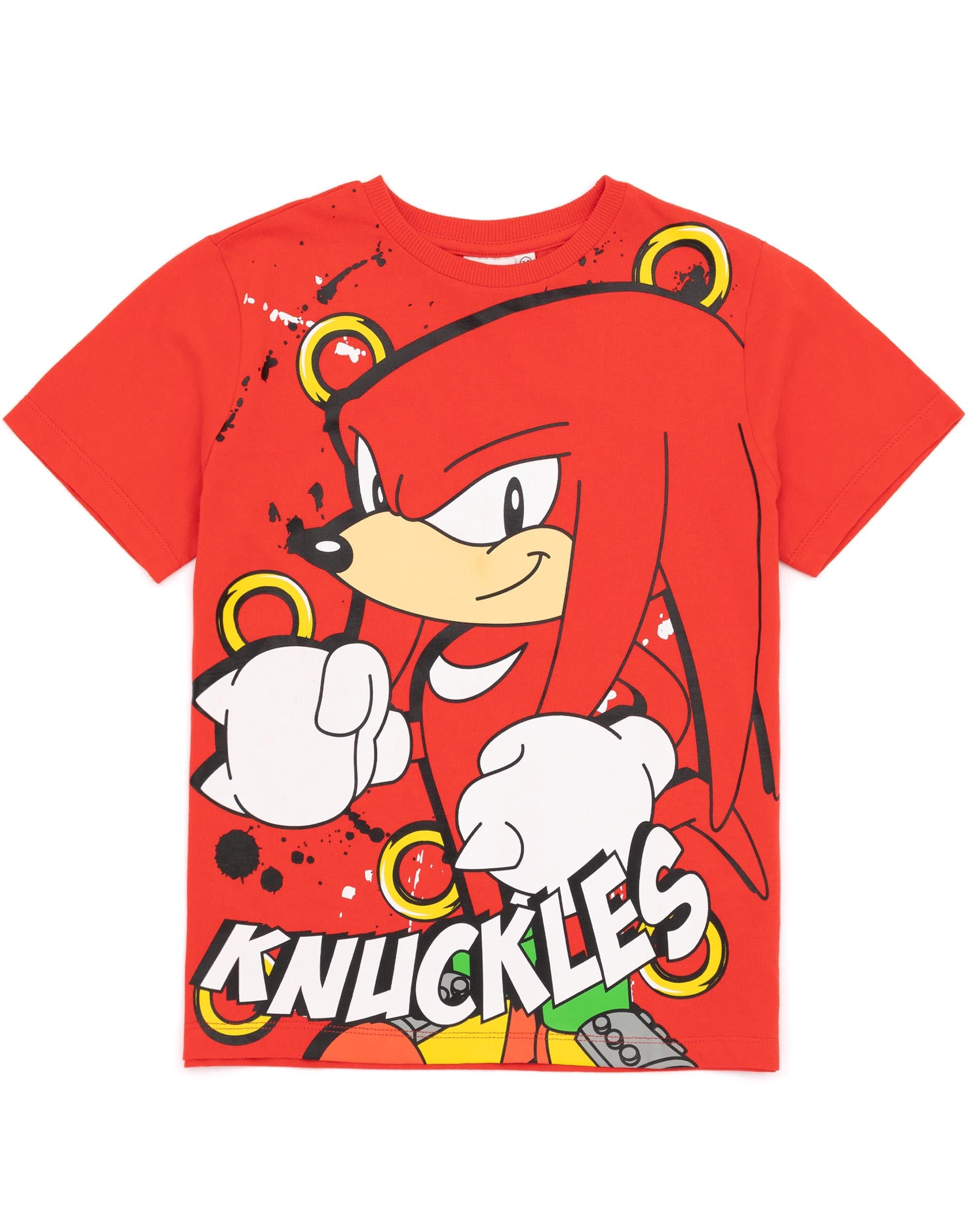 Sonic The Hedgehog T-Shirt 2 Pack Bambini | Ragazzi Ragazze Sonic Knuckles Gioco Film Personaggi Blu E Rosso Top | Doni di Beni per Lui lei