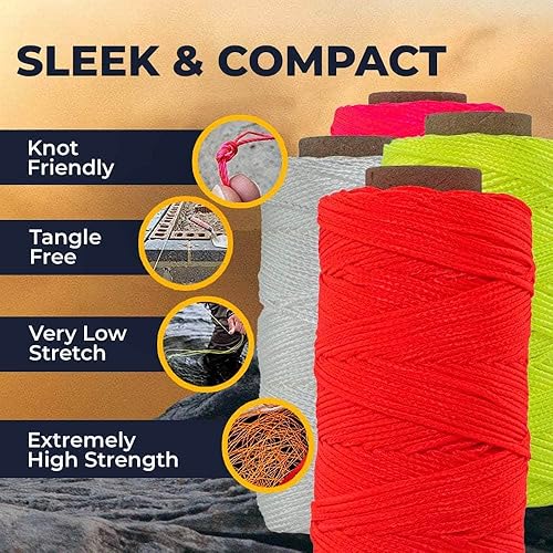 Miniatura 3 de Cordón SGT KNOTS número 18, retorcido, para albañil, cuerda para albañil de nailon, para trabajos de bricolaje, manualidades, uso comercial y