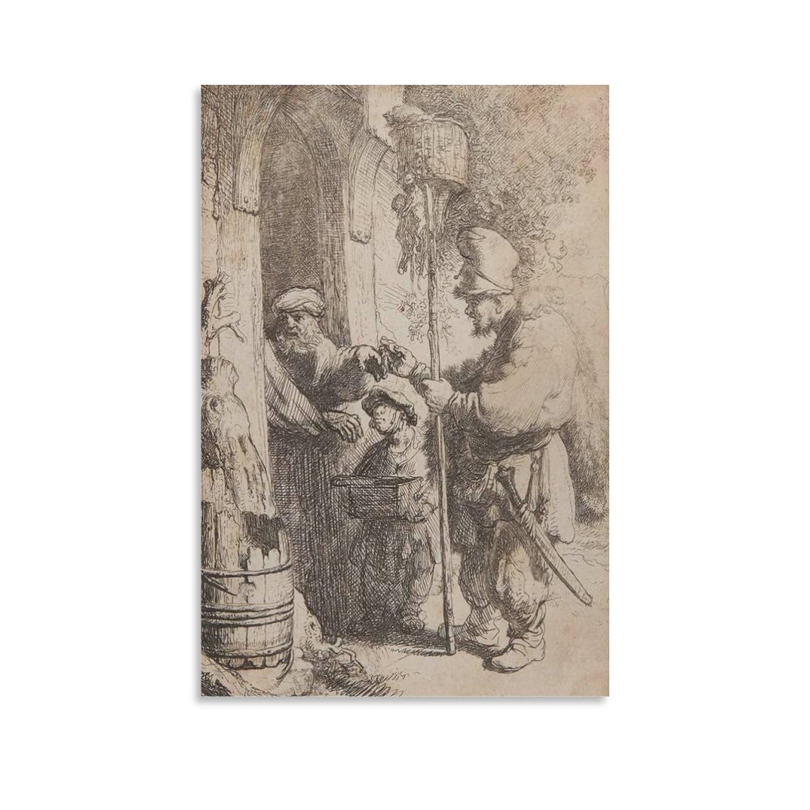 Rembrandt Van RijnBaroque Art Printing Poster (13) Wall Art Poster Scroll Canvas Painting Picture Living Room Decor Home Framed/Unframed 08x12inch(20x30cm)