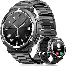 Smart Watch, Military Standard, Bluetooth Calling, Line/Message Notifications, App GPS Connectivity, 100+ Exercise Modes, 3 ATM Waterproof, 400 mAh Long Lasting Battery, Camera Control, Music Control