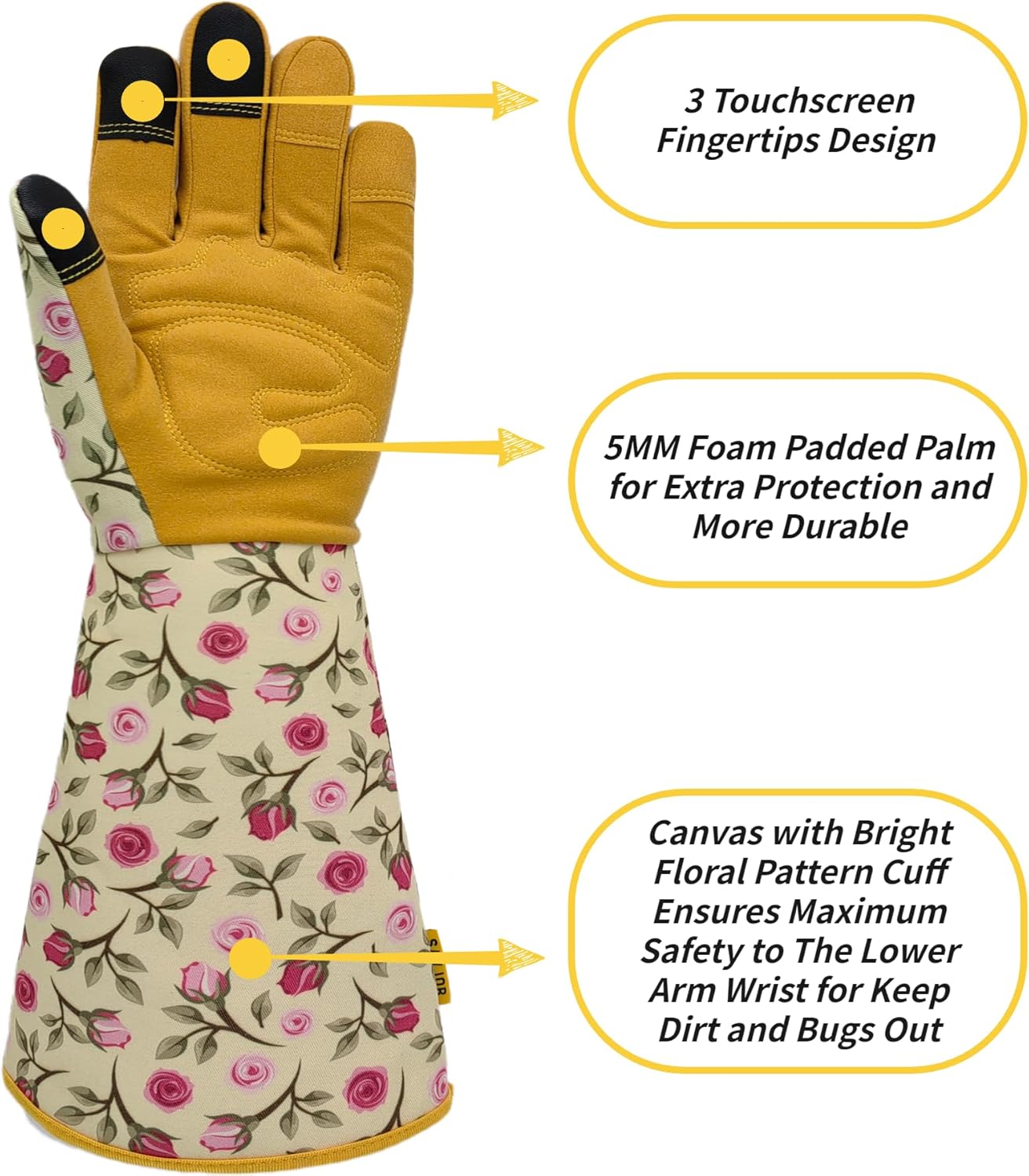 Thorn-proof Gardening and Garden Gloves,Durable Long Rose Yard Work Glove,Gifts for Men Women,Touchscreen - Image 9