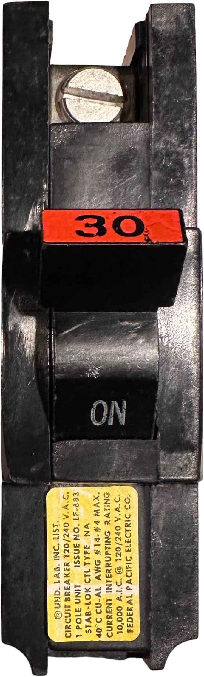 1- FEDERAL PACIFIC NA30 STAB-LOK BREAKER NA130 THICK 30 AMP 1 POLE