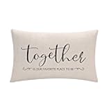 ULOVE LOVE YOURSELF Home Quotes Lumber Decorative Pillowcases Together is Our Favorite Place to Be” Farmhouse Throw Pillow Cover 12 x 20 Inch Rustic Family Words Country Decor for Sofa/Couch/Porch