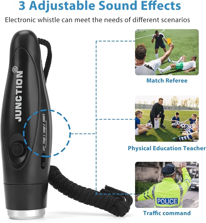 Silbatos eléctricos 2 unidades con 3 tonos y alto volumen miniatura 4