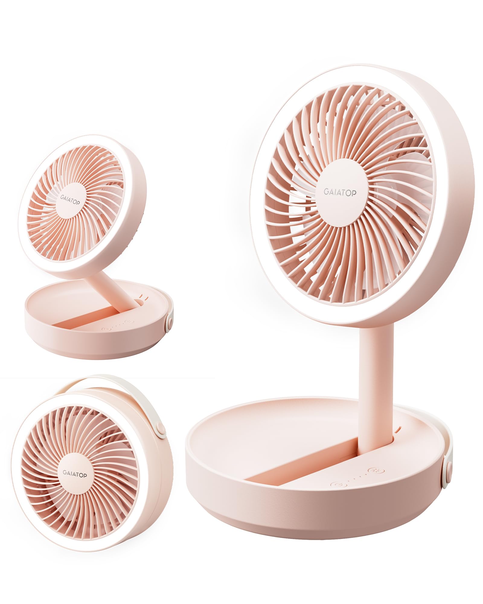 Gaiatop Foldable Small Desk Fan Pink