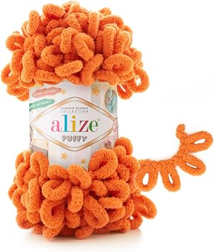 Alize Puffy El  rg   pi, Parmak  rg   pi 5 Adet Turuncu 06