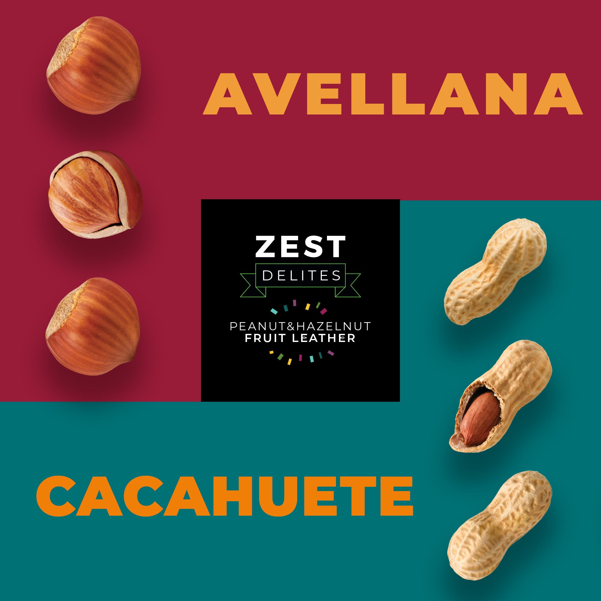 Zest Delites Rollitos de Fruta, Con Frutos Secos, Snacks de cuero de Fruta y Nueces, Fruta Deshidratada, Vegano, Sin Gluten, Aperitivos Saludables, Paquete Variado 25 g x 28
