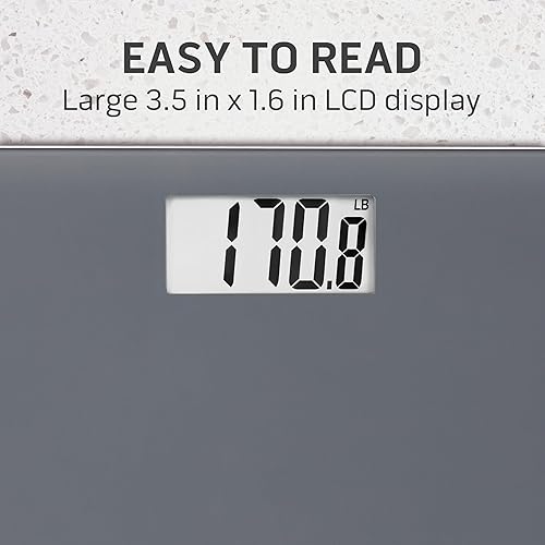 Miniatura 3 de Health o meter Báscula digital de baño extra ancha  Capacidad de 500 libras, plataforma de 13.5 x 11.8 pulgadas, pistas de 4 usuarios, pantalla LCD