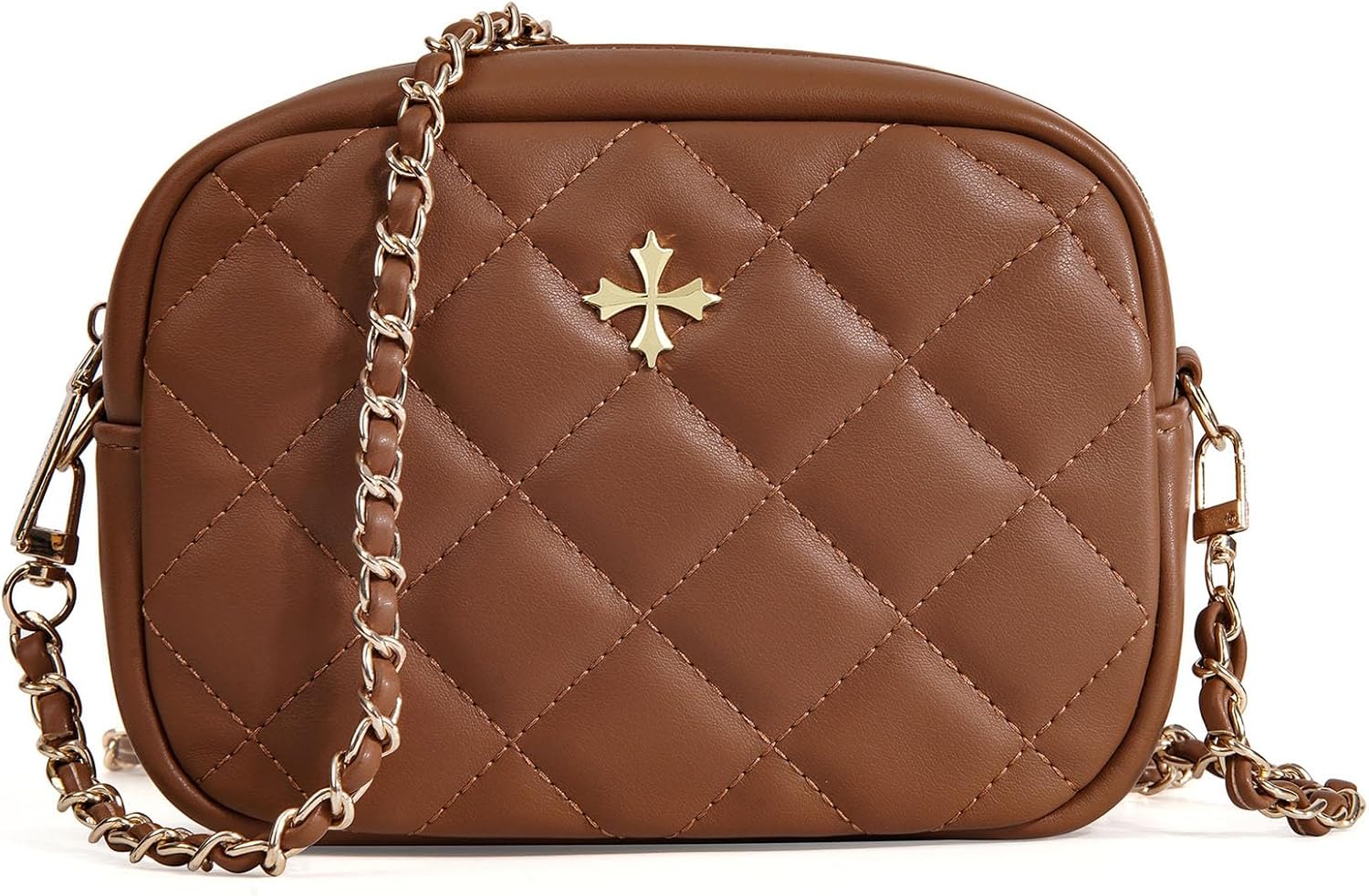 Small Crossbody Bags for Women Cute PU Leather Purses and Shoulder bags Camera Bag with Gold Chain Strap