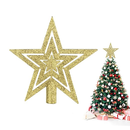 Topper étoile dorée 20 cm pour sapin