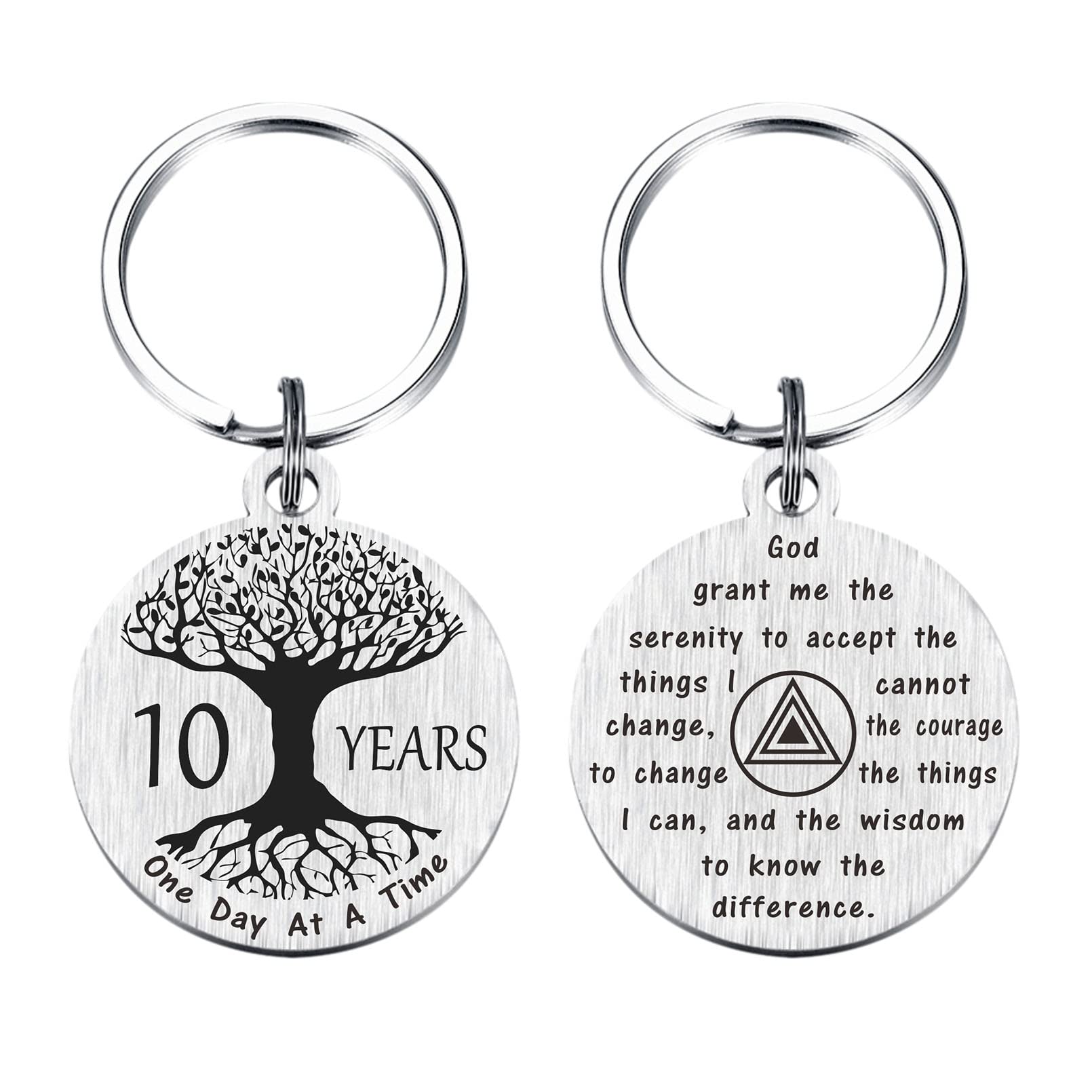 TANWIH 10 Year Sobriety Gifts - Men Women - Keychain - Recovery - Proud of You 10 Year Chip Celebration