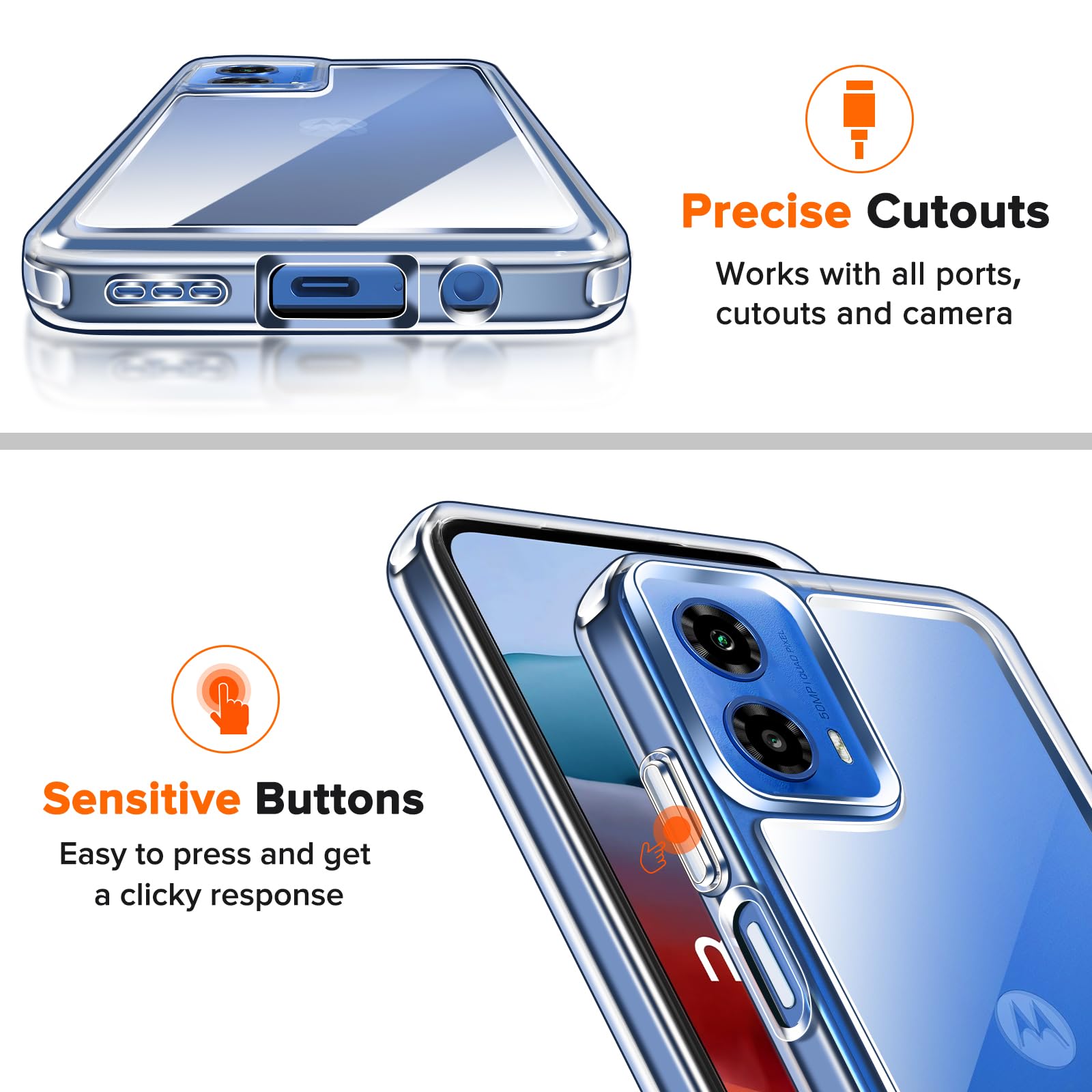 Anti-Jaunissement HD Clair Coque Pour Motorola Moto G34 5G