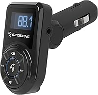 Vista 1 de Scosche BTFM3 BTFREQ Kit universal de manos libres Bluetooth para coche con transmisor FM digital y cargador de coche USB de 10 W, color negro XL