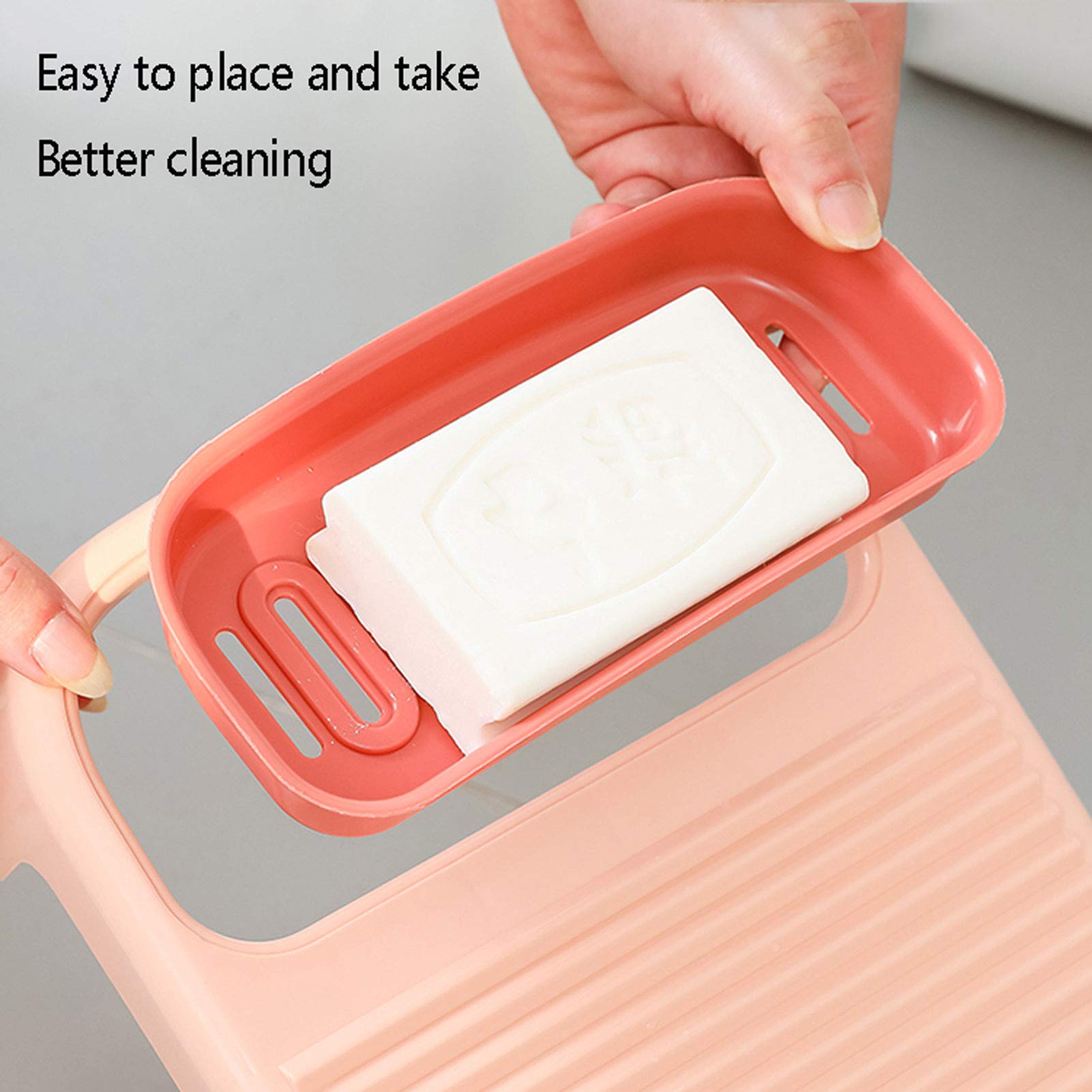 Mini Washboard Plastica Portatile, Lavatoio Antiscivolo, con Treppiede Fisso, Strumento di Pulizia in Plastica, Domestica Washboard. L Grigio.