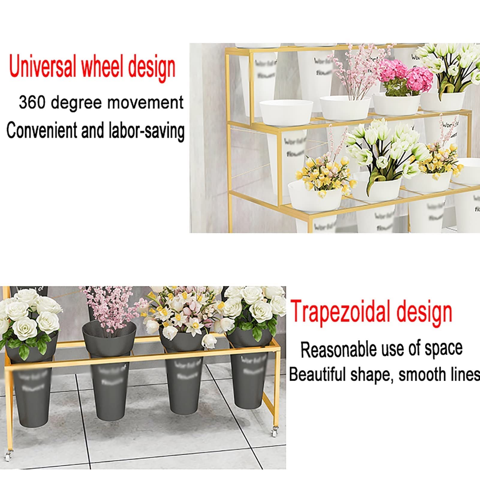 Amazon.co.jp: 12 個のバケツフラワーディスプレイスタンド 4 段金属