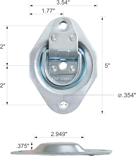Miniatura 4 de Lonffery Paquete de 6 anclajes de amarre de anillo en D empotrados y paquete de 4