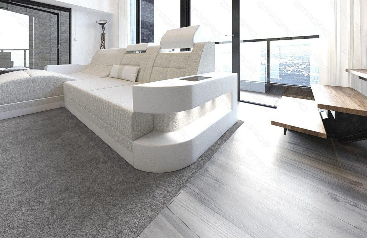 Sofa Dreams Couch Wave L-Form in Stoff
