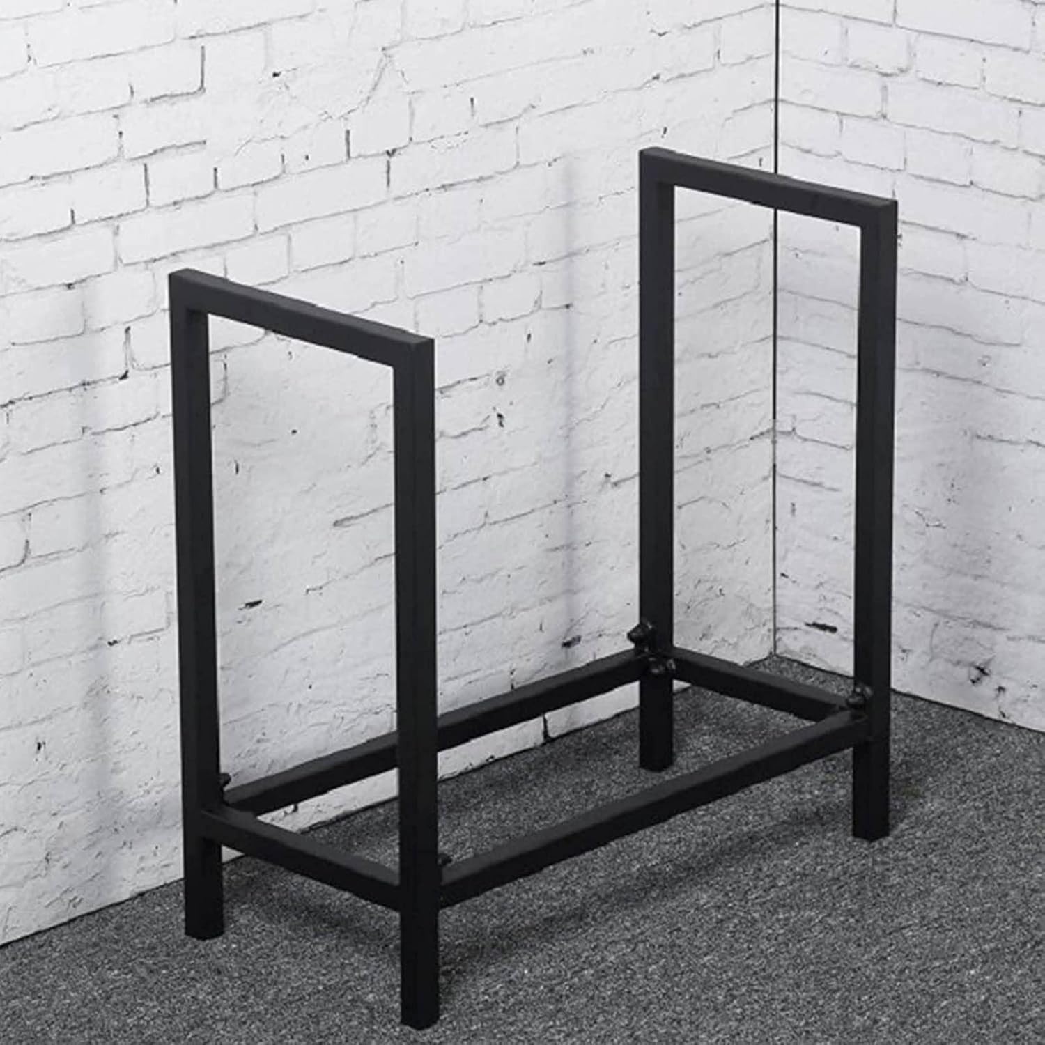 Firewood Storage Rack Outdoor Heavy Duty Adjustable Logs Holder for Fireplace Metal Lumber Carrier Organizer Log Rack Holder Storage Stand Stacker Organizer