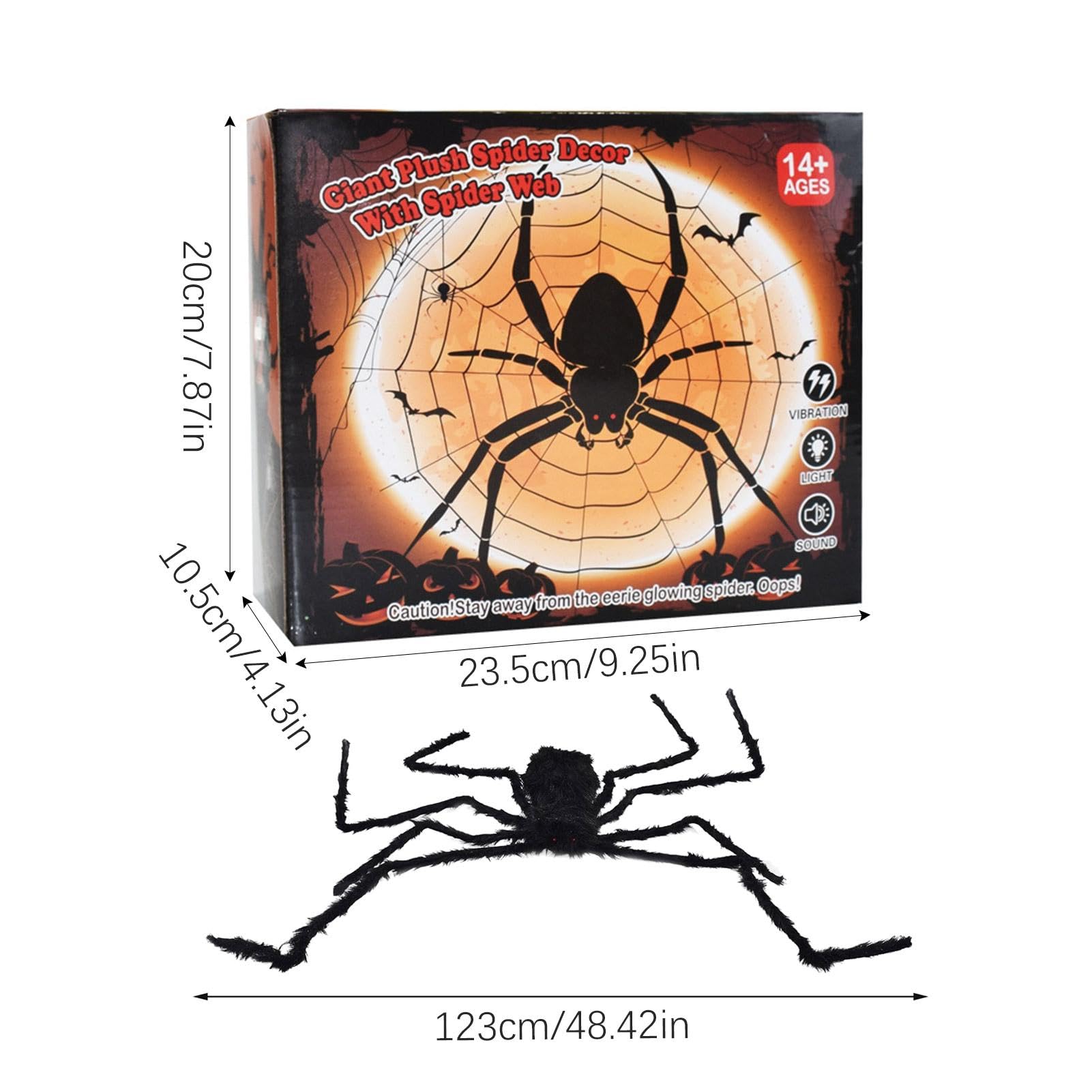 Grande ragnatela decorazioni di Halloween | Controllo vocale