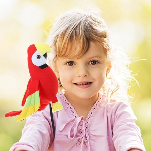 Miniatura 7 de Toddmomy Loro de peluche para pirata de hombro, loro de peluche de loro de peluche suave estatua de loro rojo pájaro de peluche para niños