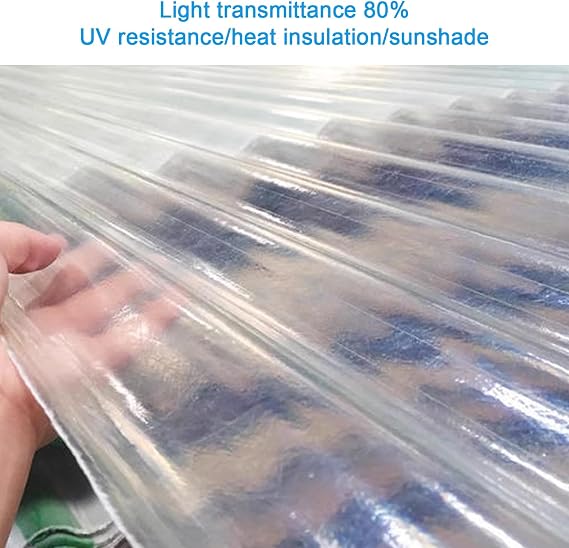 Mute Roof Sheet,2mm Roofing Panel,Corrugated Roofing Sheets,Roofing Tiles,UV Resistance Daylighting Panels,Easy to Bend Cut,Cladding for Garage,Shed,Carport and Greenhouse (35x31in,10 pcs)
