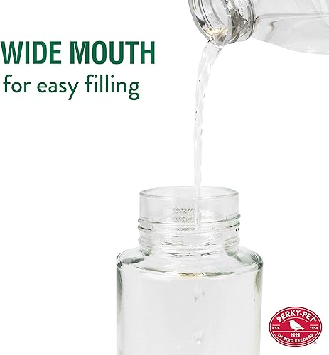 Miniatura 2 de Perky-Pet 209B-1SR Nuestro mejor comedero de vidrio para colibríes con perchas foso de hormigas integrado y protectores de abejas 30 onzas para