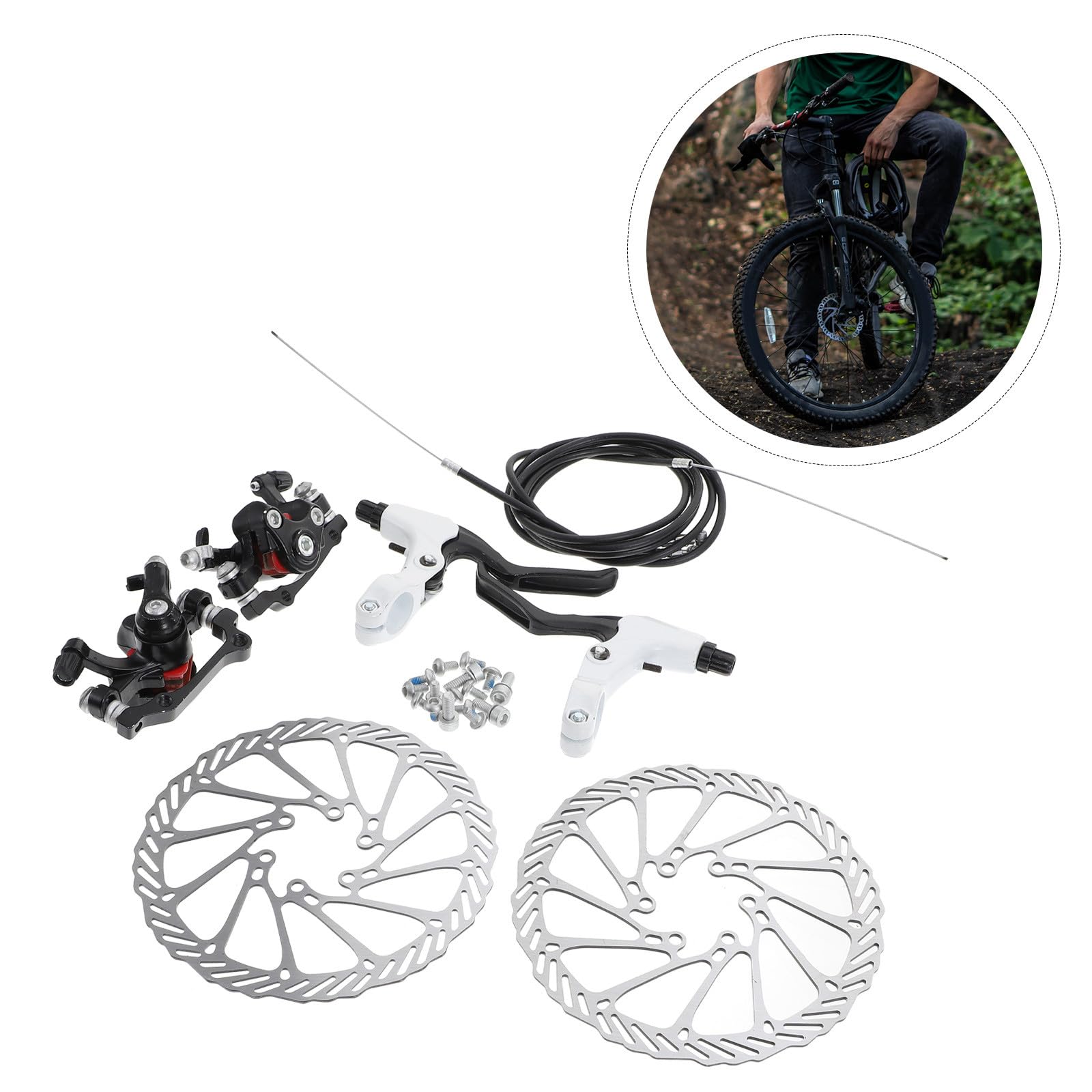 Abaodam Juego de Frenos Hidráulicos Material Metal y Plástico Diseño Hueco y Soporte Multi-Radial para Bicicleta Adecuado para Ciclismo en Exteriores