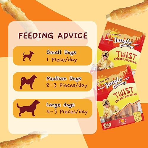 Miniatura 5 de Jungle Calling Galletas de pollo para perros, golosinas masticables suaves sin cuero crudo para recompensas de entrenamiento, 10.6 onzas