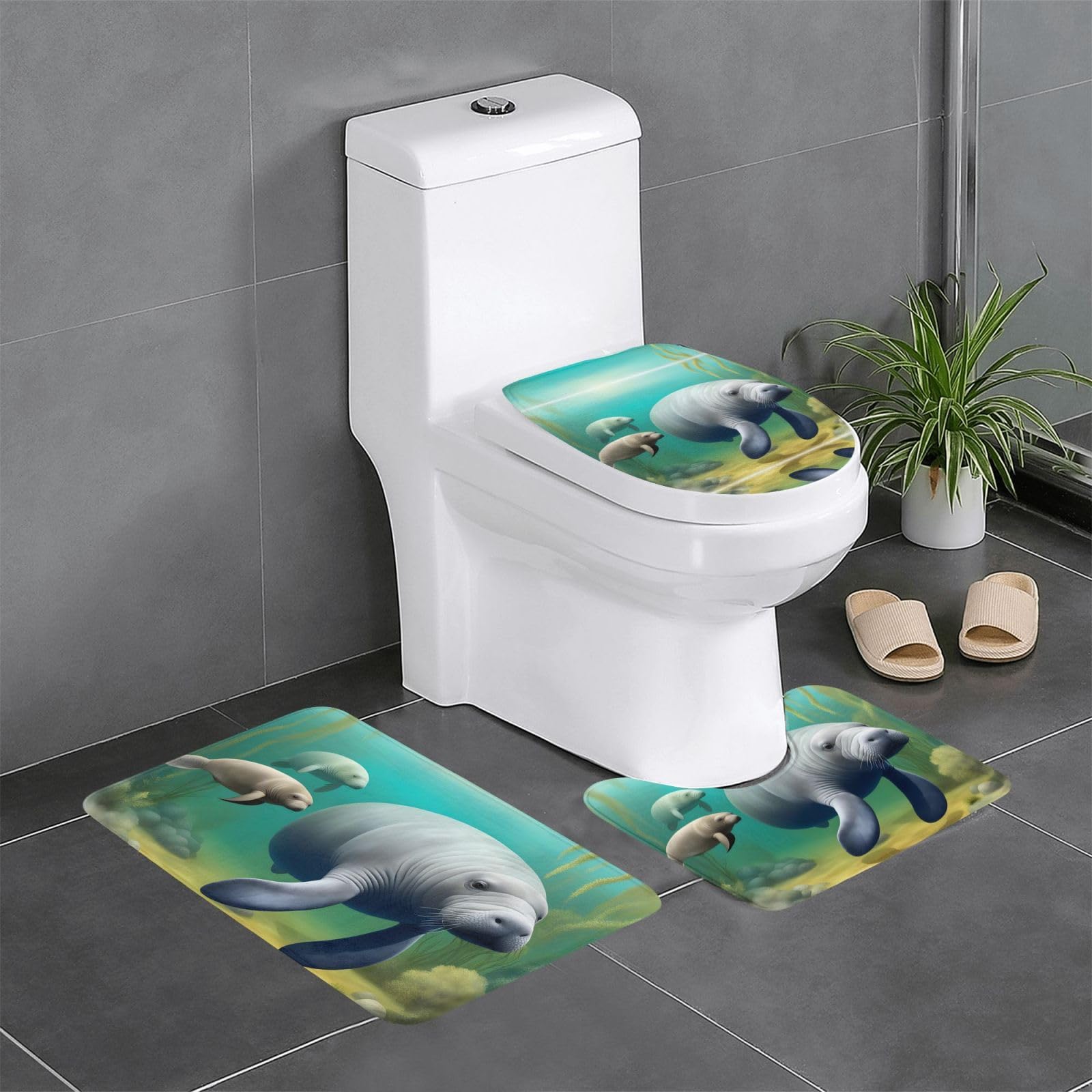 Tapis de bain absorbant animaux lot de 3 pour une salle de bain propre et sans glissade