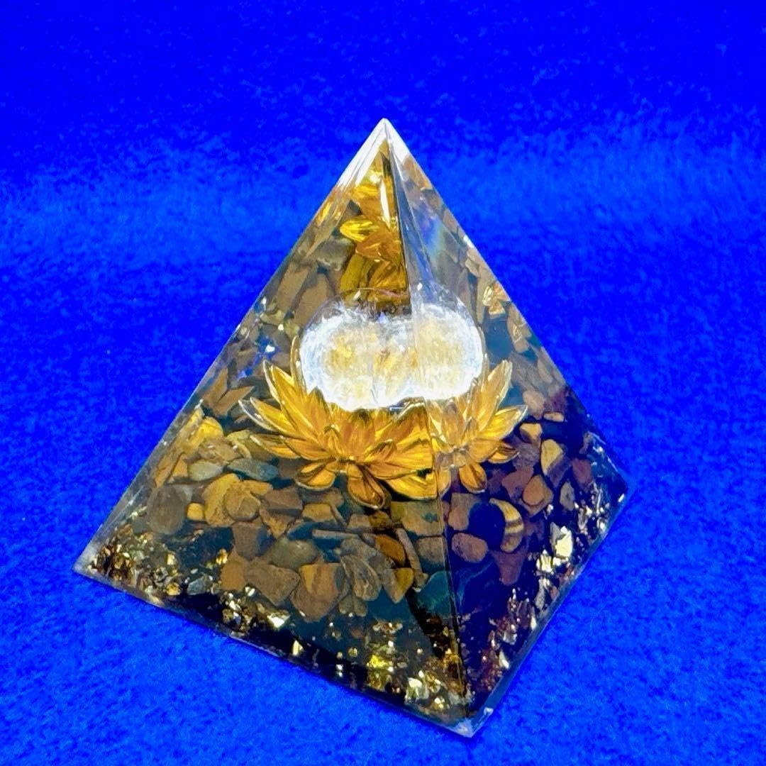 タイガーアイ丸玉ピラミッド水晶金運