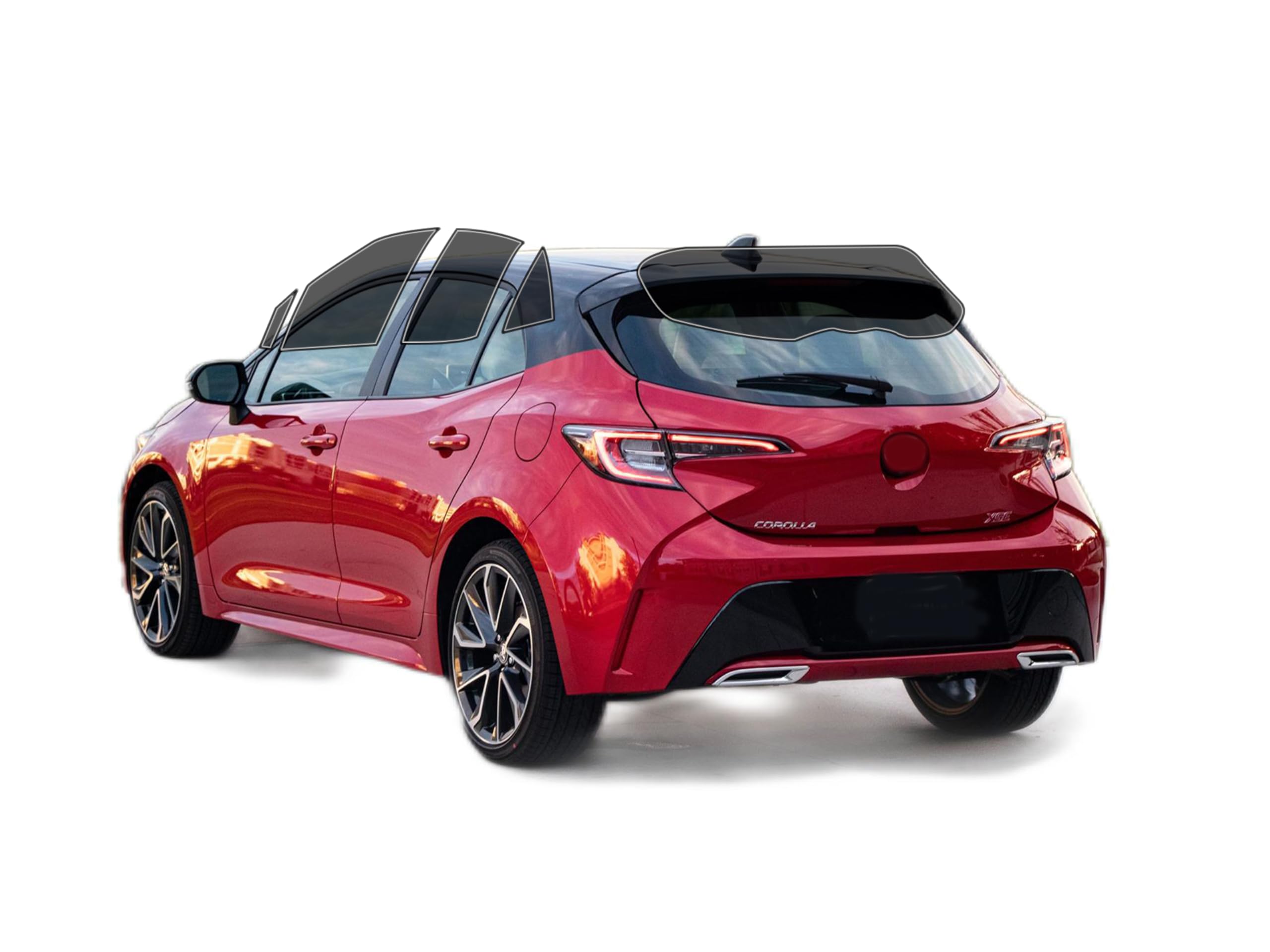 AUTOTEK Precut Windows Tint Film All Sides Cars Sun Blocking Protection Privacy Anti Shatter Glass 2 Ply Film Any Tint Shade kit for Toyota Corolla Hatch 2019-2025