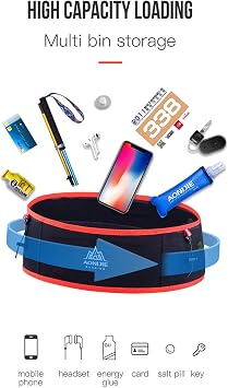 AONIJIE Hydration Belt Running Fanny Pack, with 250ml Soft Water Bottle Flask Phone Holder for Trailing Running Climbing Jogging Cycling Workout Fitness 3 Colors (Black, S/M)