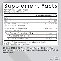Vista 6 de Sports Research Cápsulas blandas veganas de omega-3 con vitamina D3 – 1020 mg Omega-3 y 5000iu D3 – Alternativa al aceite de pescado con vitamina D