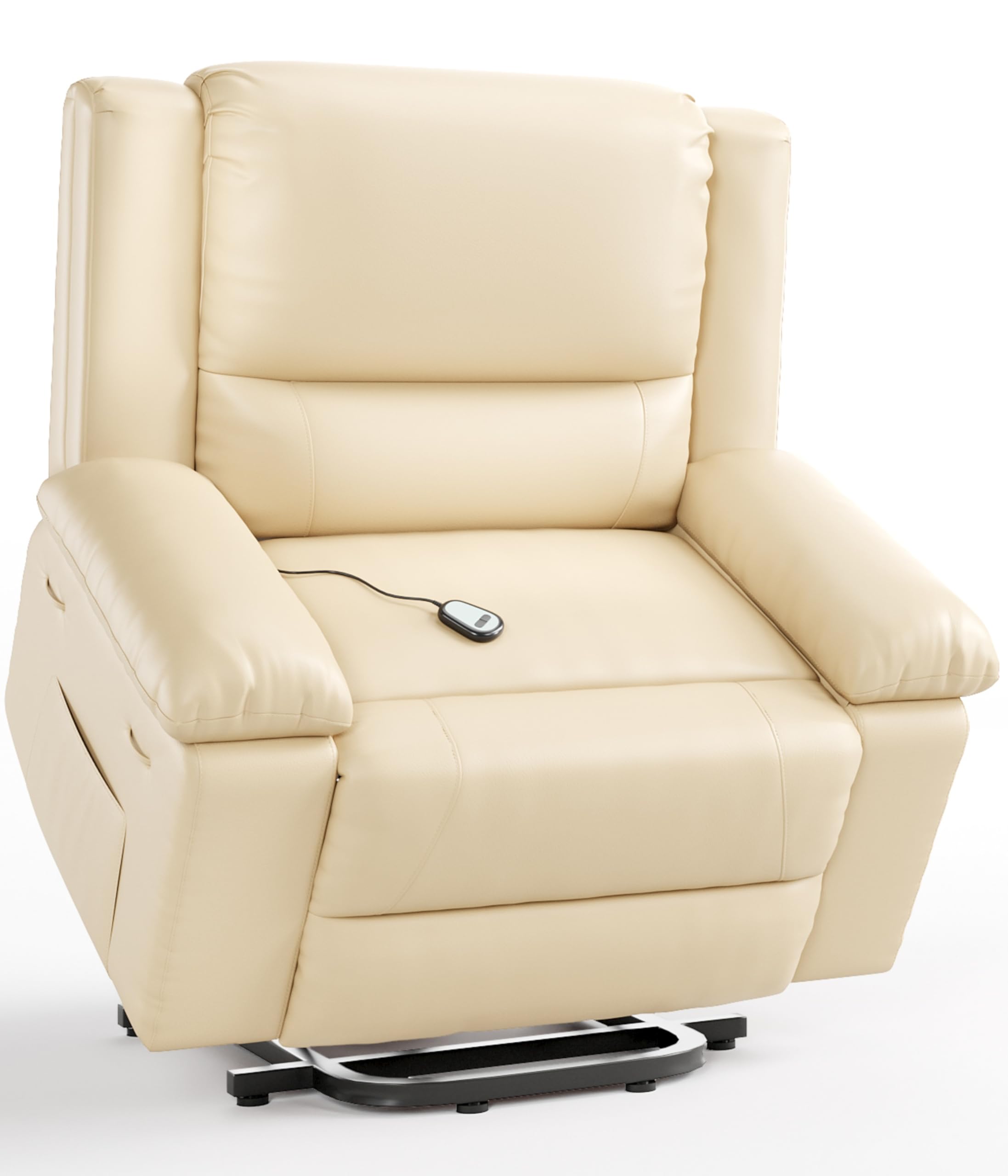 GarveeHome Oversized Wide Power Lift Recliner Chair - Heat and Massage, Faux PU Leather, Adjustable Back and Legs, Electric Lift Chair Designed for The Elderly and People with Mobility impaired